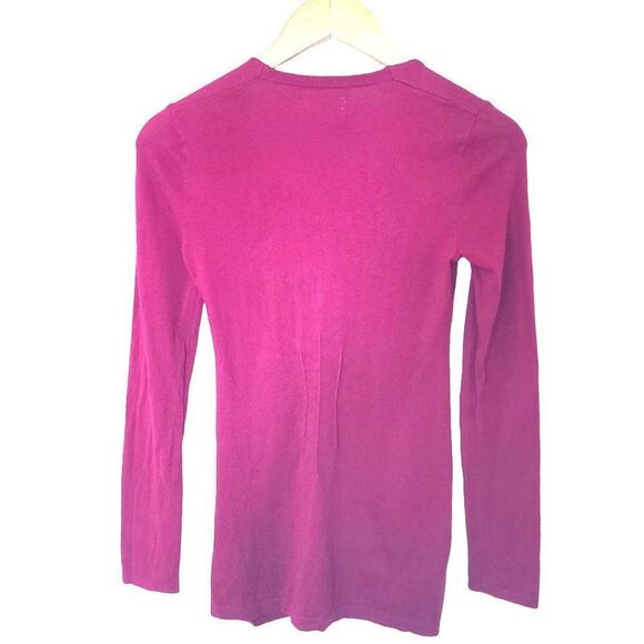 Rosie Neira Sweater Pink Mauve Cotton Cashmere Blend Ruched Neckline Size XS - Picture 4 of 8